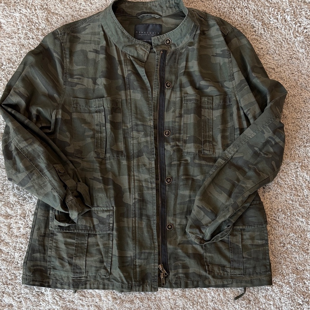 Sanctuary Olive Camouflage Military Jacket